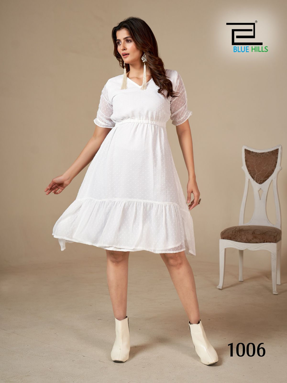 Belle By Blue Hills Georgette Tunic Style Western Kurtis Wholesale Market
